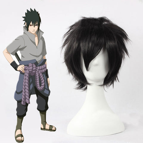 Anime Naruto Shippuden Cosplay Wigs Sasuke Uchiha Cosplay Wig Heat Resistant Synthetic Wig Hair Halloween Party Cosplay Wig